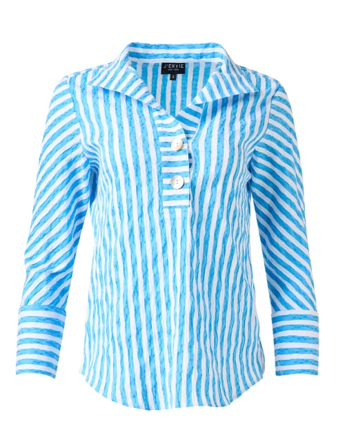 Blue and White Stripe Blouse