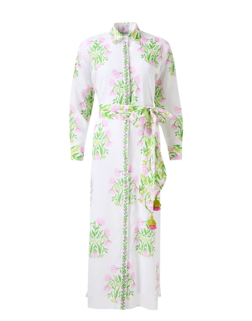 White Print Shirt Dress