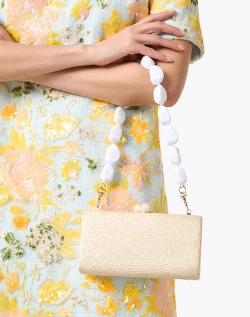 Mariah Beige Woven Clutch