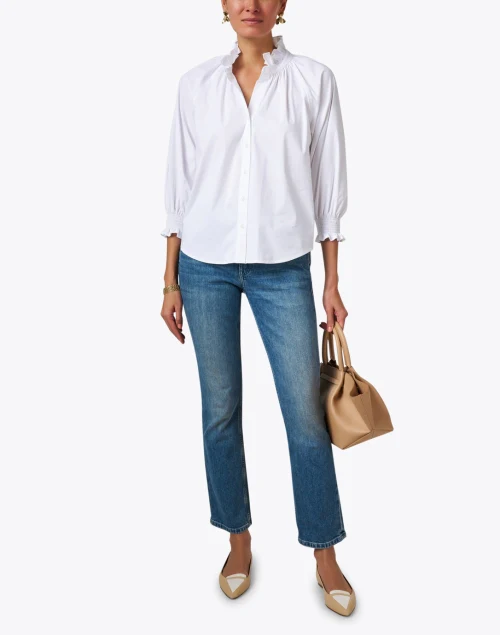 Fiona White Silky Poplin Shirt