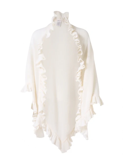 White Cashmere Signature Ruffle Shawl