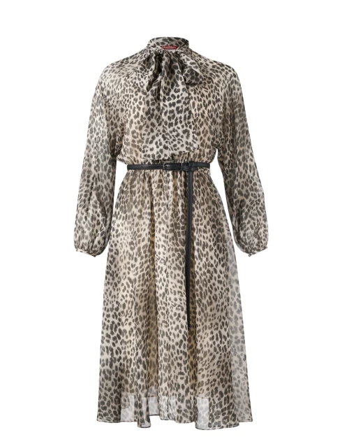 Glizia Leopard Print Silk Dress