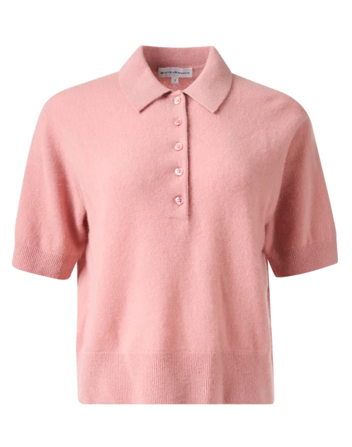 Pink Cashmere Polo Sweater