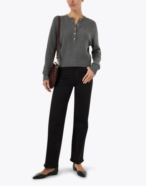 Le Slim Black Wide Leg Jean