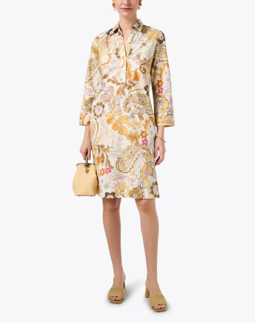 Floral Print Cotton Shirt Dress