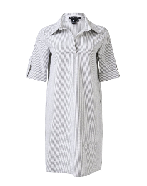 Ryan White and Grey Seersucker Dress