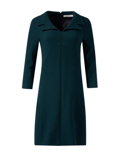 Tia Green Wool Crepe Dress
