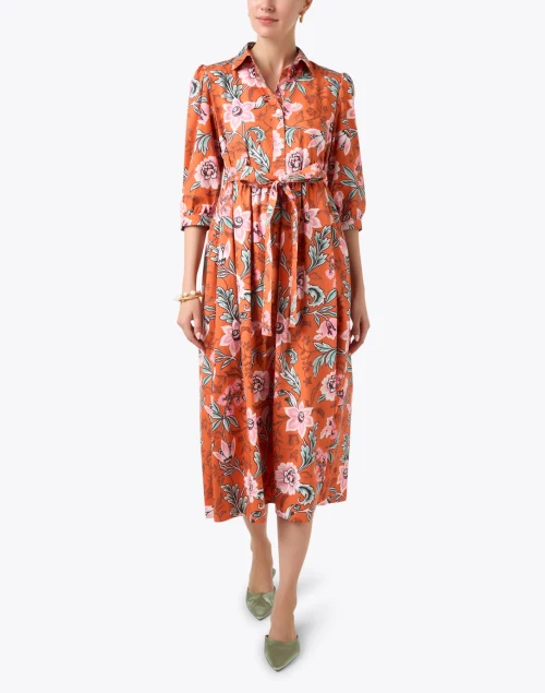 Marlene Orange Floral Print Dress
