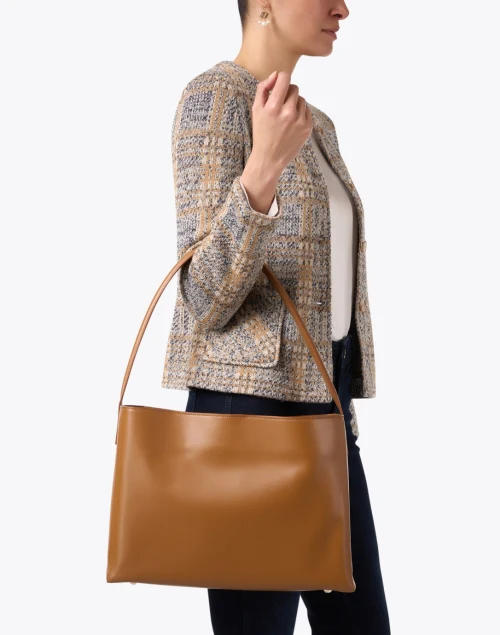 Leonore Tan Leather Shoulder Bag