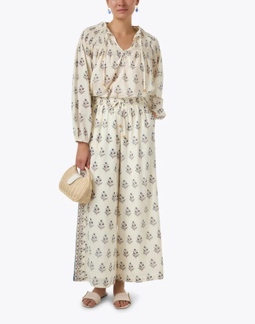 Carmen Ivory Print Cotton Blouse