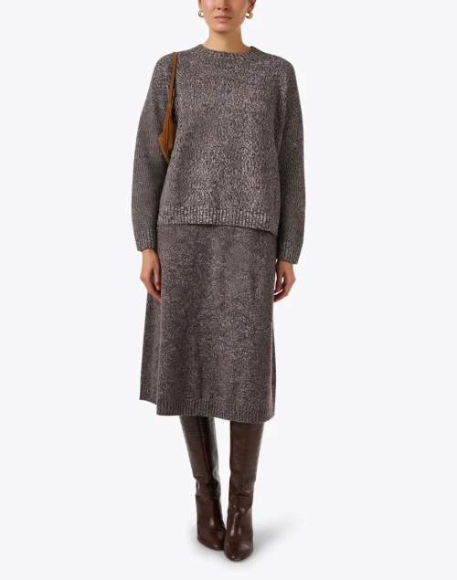 Piega Brown Wool Skirt