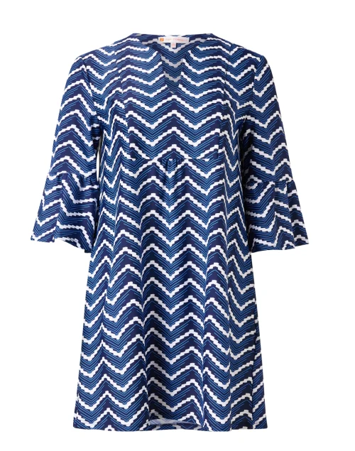Kerry Navy Chevron Print Dress