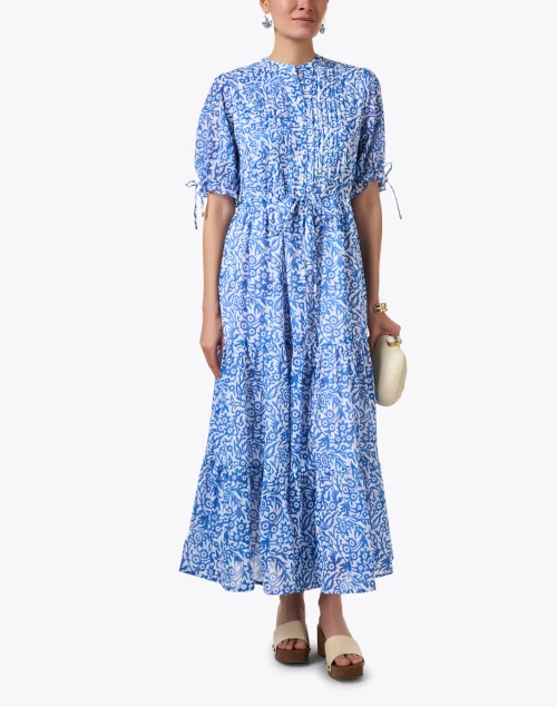 Cypress Blue Floral Cotton Dress