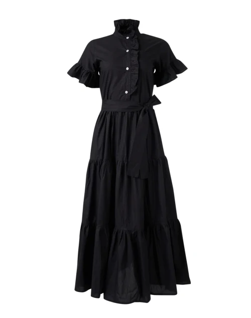 Victoria Black Ruffled Cotton Dress