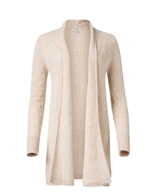 Sophie Beige Cable Knit Cashmere Cardigan