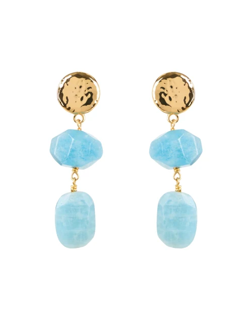 Gold and Blue Drop Earrings
