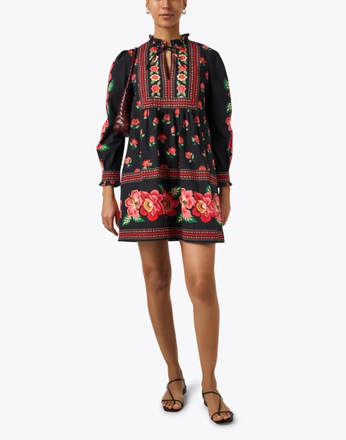 Nell Black and Red Floral Dress