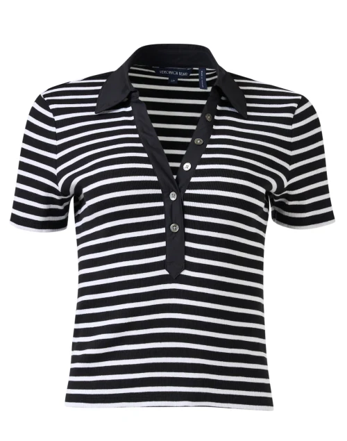 Kearney White and Black Striped Cotton Top