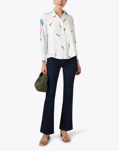Mafalda White Multi Pool Print Silk Top