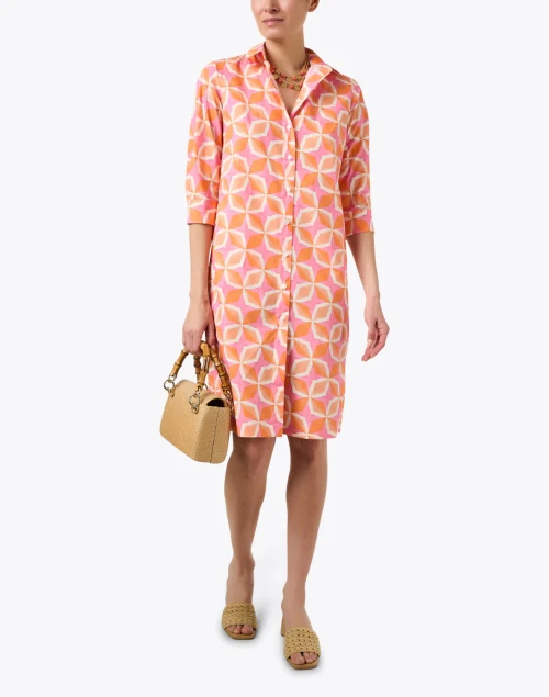 Orange and Pink Geo Print Dress