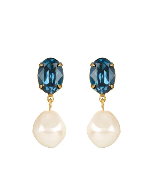Tunis Sapphire Crystal and Pearl Drop Earrings