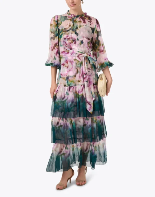 Sara Floral Print Silk Dress