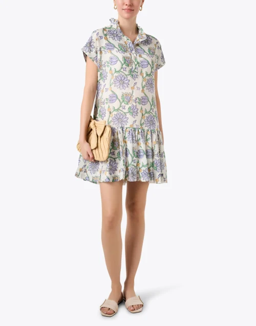 Presidio Purple and Gold Floral Print Dress