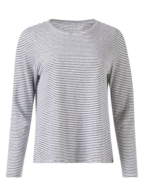 White and Black Striped Top