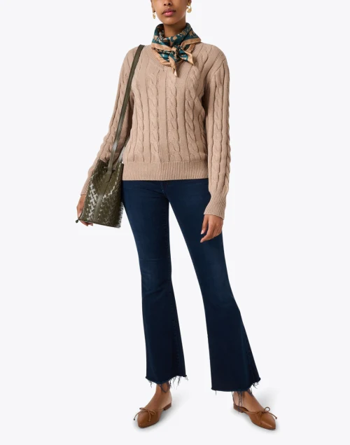 The Weekender Dark Blue Fray Flare Jean