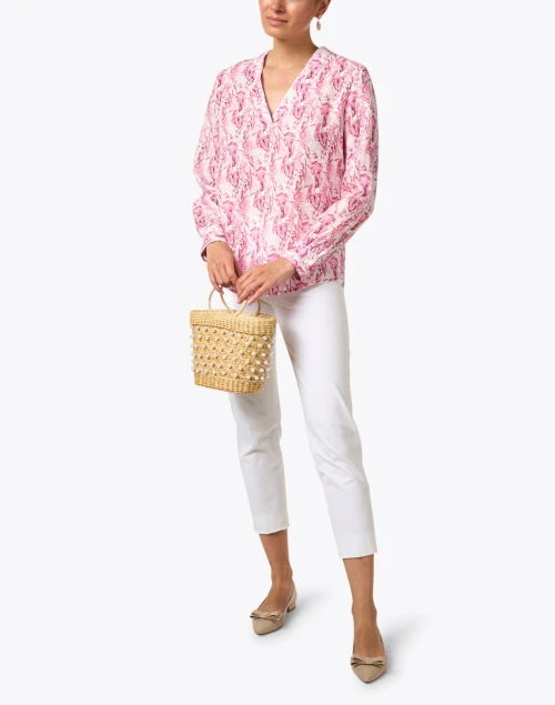Pink Print Linen Shirt