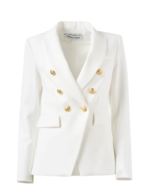 Miller White Dickey Jacket with Gold Buttons