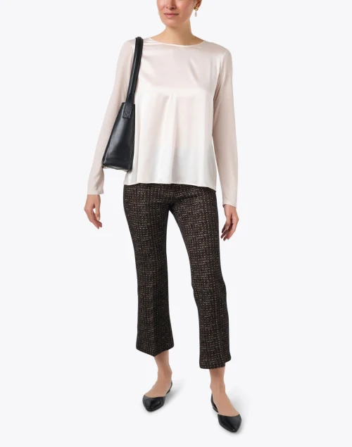 Leo Metallic Brown Crop Flare Pant