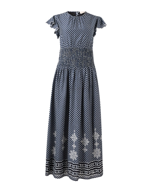 Aurelia Navy Print Cotton Dress