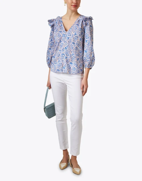 Elise Blue Floral Top