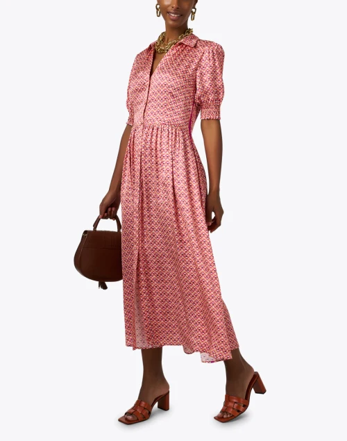Pink Printed Shirt Dress