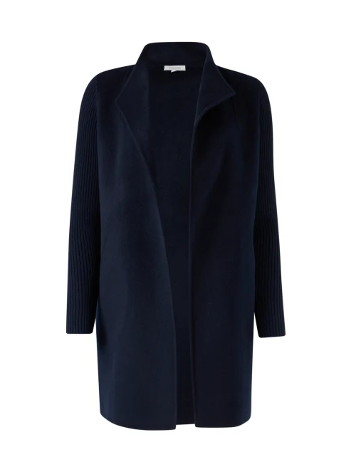 Navy Wool Cashmere Coat