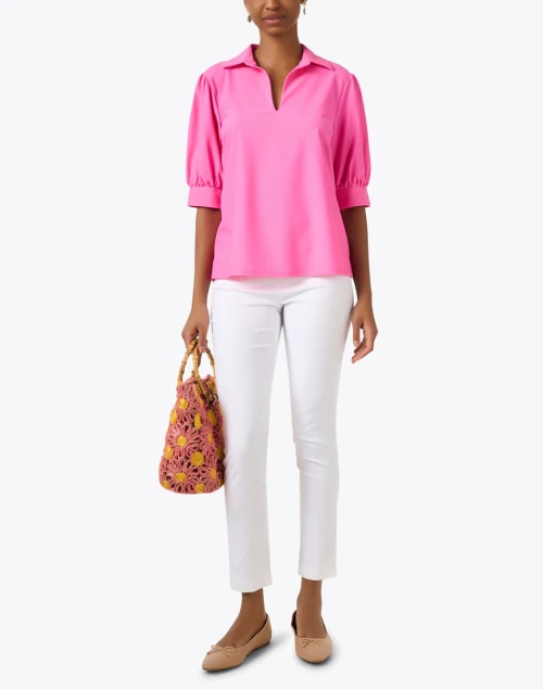 Calista Pink Polo Top