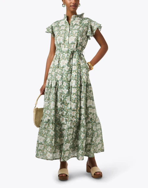 Green Floral Print Dress