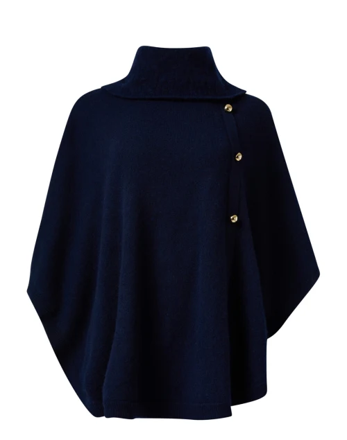 Saratoga Navy Cashmere Poncho