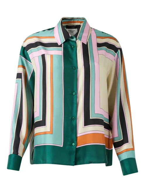 Formia Multi Geometric Print Silk Top