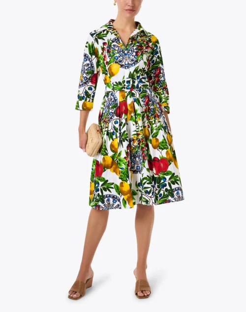 Audrey Lemon Print Cotton Stretch Dress