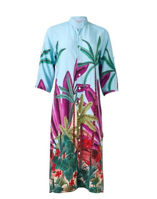 Tulum Blue Jungle Print Dress