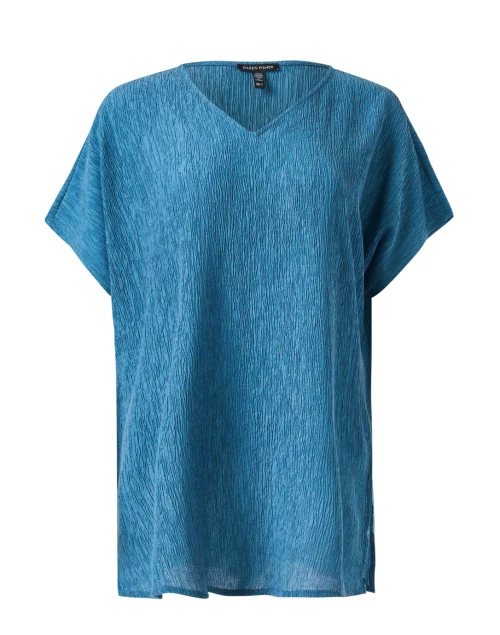 Cascade Blue Plisse Top