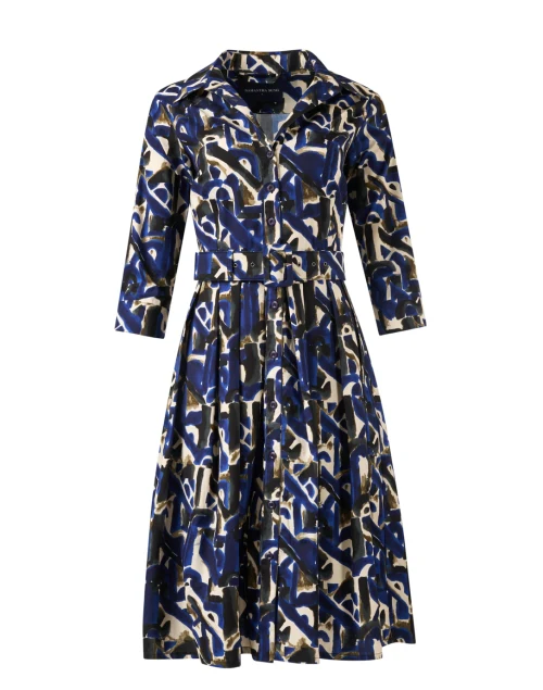 Audrey Multi Abstract Print Cotton Stretch Dress