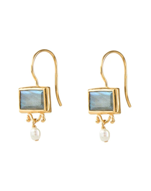 Labradorite Pearl Drop Earrings