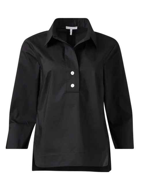 Aileen Black Cotton Blend Top