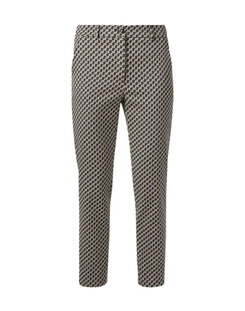 Black and Tan Jacquard Stretch Pant