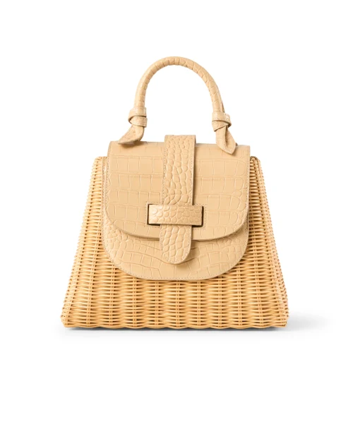 The Lady Tan Croc Wicker Handbag
