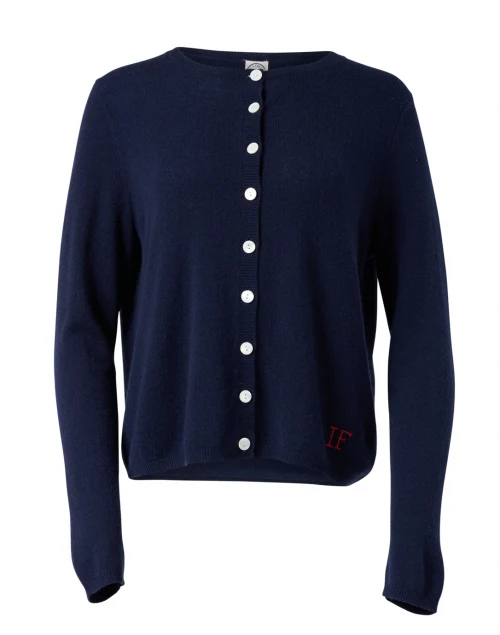 Cesaria Navy Merino Wool Cashmere Cardigan