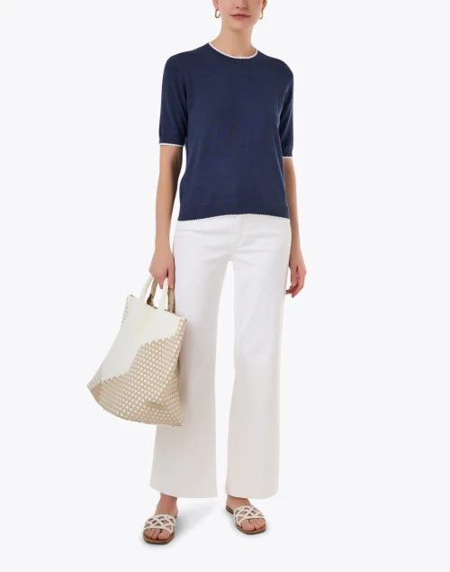 Navy Knit Top
